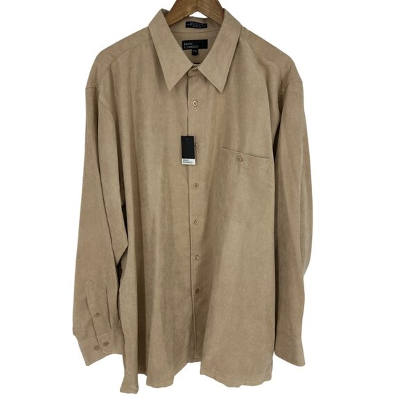 Marc Edwards Mens Tan Long Sleeve Button-Up Shirt Size XXL - Picture 1 of 8